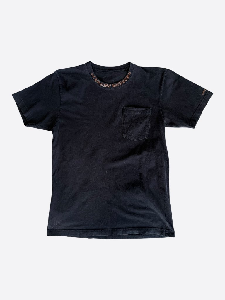 Chrome Hearts Black & Brown Neck Logo T-Shirt